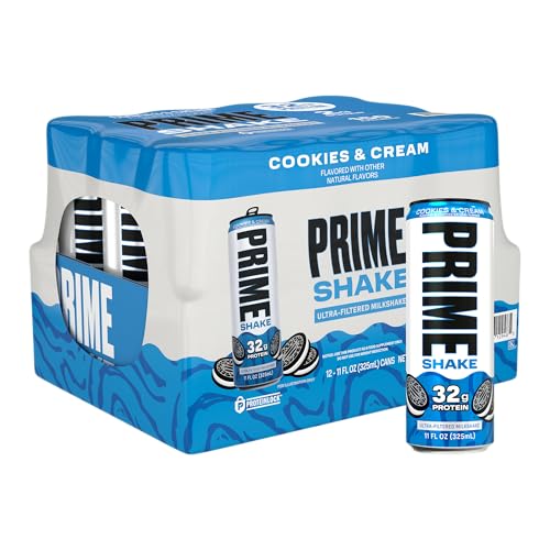 PRIME Protein Shake, Cookies & Cream, 32g Protein for Muscle Support & Recovery, Ultra-Filtered Milk, Lactose Free, Low Su...