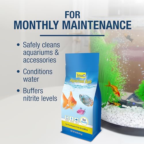 Tetra Aquarium Salt for Freshwater Fish Tanks, 16 Ounces, Salt for Tropical and Goldfish Aquariums Enhances The Health of ...