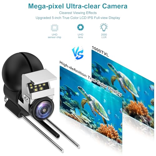 ZXBVSU Underwater Fishing Camera, Fishing Camera with Infrared Night Vision Light, Portable Fish Finder with 100ft Cable, ...
