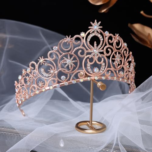 Tiaras and Crowns for Women Bubble Crown Crystal Queen Crown princess headbands for Wedding Prom Birthday Halloween Christ...
