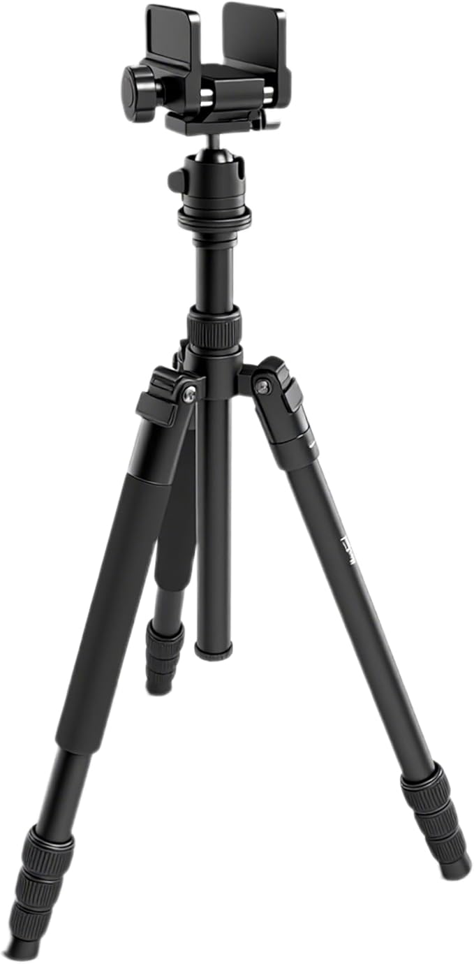 HUNTPAL Shooting Tripod Hunting Shooting Stick Gun Rifle Rest with Saddle Clamp and 360° Rotate Ball Head, Height Adjustable 19"-65" Rifle/Crossbow Stick Tripod