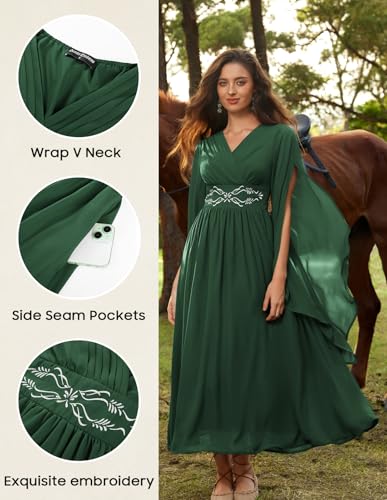 Scarlet Darkness Women's Renaissance Costume Wrap V Neck Medieval Dress Split Bell Sleeve Embroidery Fairy Dresses