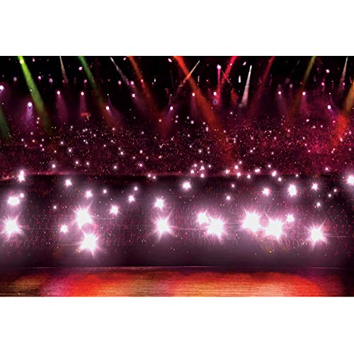 OERJU 5x3ft Stage Vocal Concert Backdrop Night Spotlights Show Entertainment Dis-co Party Club Spotlight Lights Background...