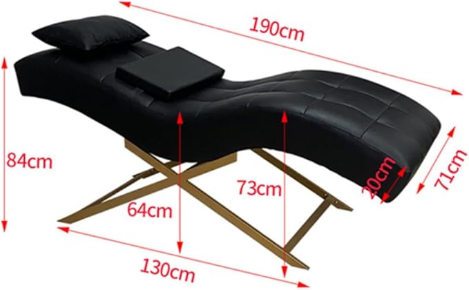 TATARTIST Lash Bed Professional Eyelash Extension Bed Comfortable Curved Cushion Treatment Table Beauty Salon Spa Massage Table for Lash Technicians (Black+Salon Stool)