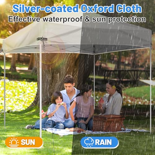 10x10 Adjustable Pop Up Canopy Replacement Top - Heavy Duty Canopy Tent Cover, with Waterproof Silver Coated, for Outdoor ...