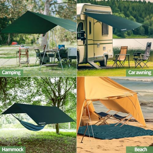 JAICOM Waterproof Camping Tarp - 10X16.4ft Hammock Rain Fly, Ultralight & Portable & UV Protection Backpacking Tarp, Multi...