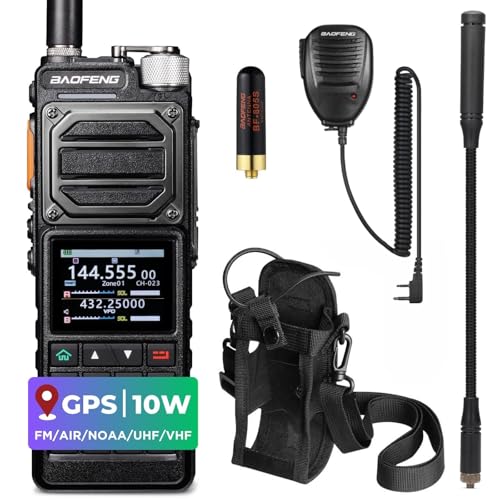 BAOFENG UV-25 PLUS 10W GPS Ham Radio Handheld, Long Range Two Way Radio AM FM NOAA Receiver with 5200mAh Battery USB-C Por...