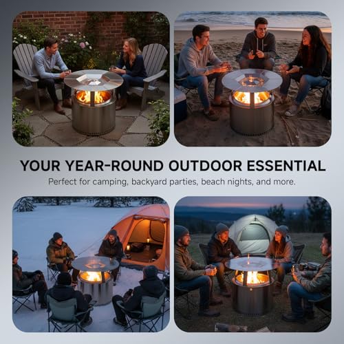 Fire Pit Heat Deflector for Solo Stove Bonfire 19.5", 304 Stainless Steel Heat Deflector for Solo Stove Fire Pit Captures ...