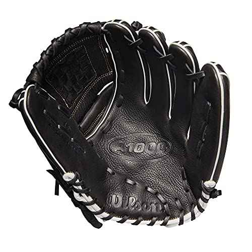 Wilson 2022 A1000 P12 12" Fastpitch Pitcher's Glove - Left Hand Throw, Black/Metallic Gold/White