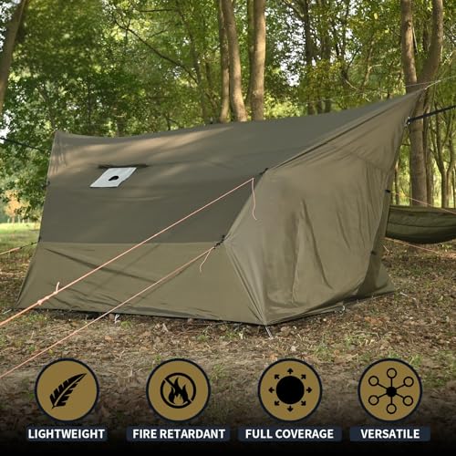 Onewind Penumbra Hot Tent, 14ft Camping Hammock Tarp for 4-Season, Waterpoof and Flame Retardant Hammock Rain Fly with Sto...