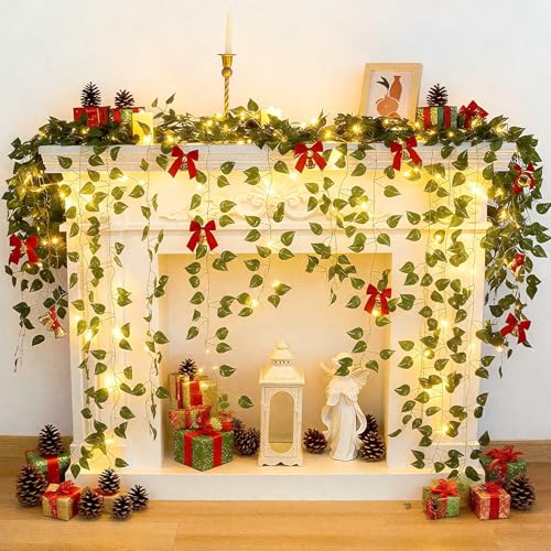 CEWOR Fake Vines for Room Decor 24 Pack 168ft Artificial Ivy Greenery Garland for Bedroom Wall Decor, Hanging Green Leaves...