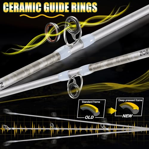 Sougayilang Spinning& Casting Fishing Rod Combos with Graphite 2Pc Blanks Fishing Reel for Bass Fishing