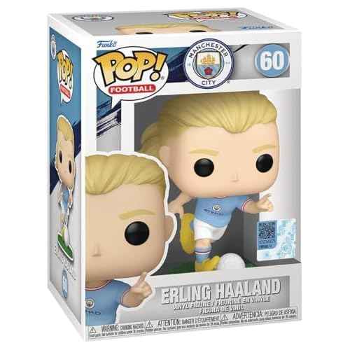 POP Football: Manchester City - Erling Haaland Funko Vinyl Figure (Bundled with Compatible Box Protector Case), Multicolor, 3.75 inches