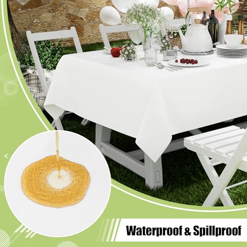 Smiry Disposable Table Cloth - 6 Pack, 54 x 108 Inch Waterproof Rectangle Tablecloths for Parties, Decorative Plastic Tabl...