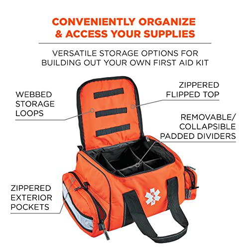 Ergodyne Arsenal 5215 Large Medic First Responder Trauma Duffel Bag with Shoulder Strap, Orange