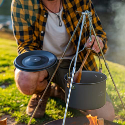 Naturehike 2 Burner Folding Camping Stove & 4.2 Quart Hanging Pot Set