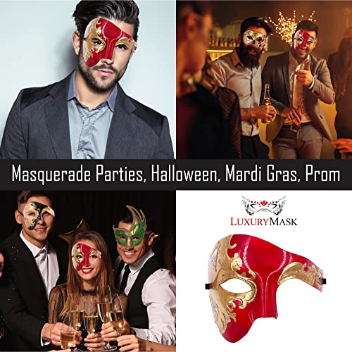 Masquerade Mask For Men Phantom Of The Opera Mask Prom Mardi Gras Haloween Venetian Half Face Mask