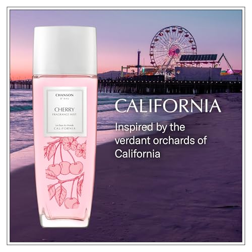 Chanson Cherry Hair & Body Mist for Women 2.5 fl oz (Pack of 1), Notes of Red Berries, Cherry, and Tonka, Women's Fragrance, Lon