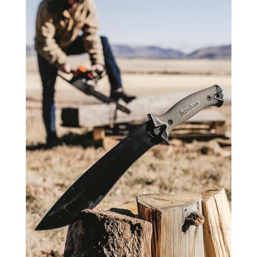 Kershaw Camp 10 - Tan Machete, Fixed Blade Knife, 10-in. 65Mn Carbon Steel Blade Includes Sheath, Camp Series Machete, Out...