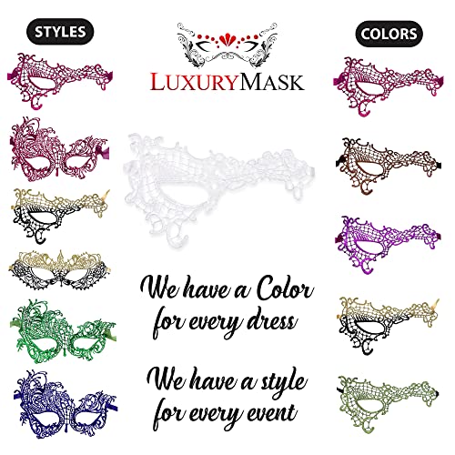 Lace Masquerade Mask for Women - Venetian Party, Prom, Mardi Gras, Halloween