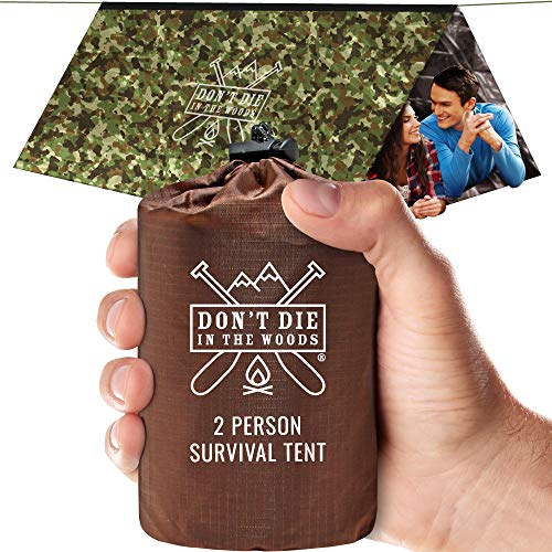 Don't Die In The Woods - Survival Tent - Made with Extra-Thick Space Blanket Thermal Mylar - Emergency Shelter Tube Tent -...