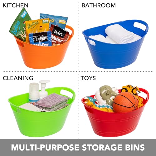 Tiawudi 6 Pack Ice Buckets with Handles, Ice Drink Tub for Party & Bar, Wine Beer Champagne Beverage Bottle Cooler, Plasti...