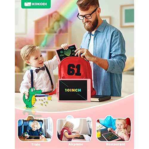 KOKODI LCD Writing Tablet,Gifts for 3 Years Old Boys and Girls,10 Inch Colorful Doodle Board Drawing Tablet, Erasable Reusable Electronic Drawing Pads, Educational and Learning Toy for Kids