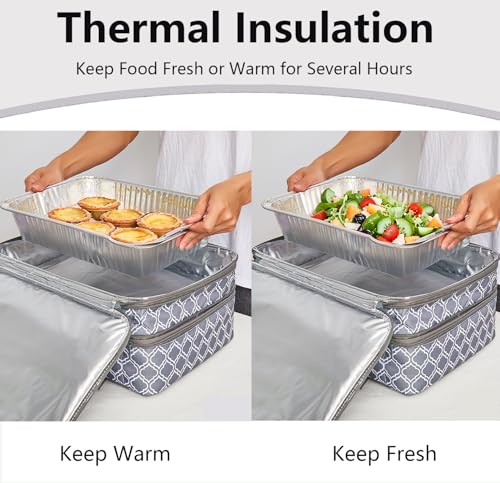 Insulated Casserole Carrier Bag - Portable Thermal Food Tote Carrying Case Bag for 9x13/11x15 Inch Pans - Keep Hot/Cold 4+...