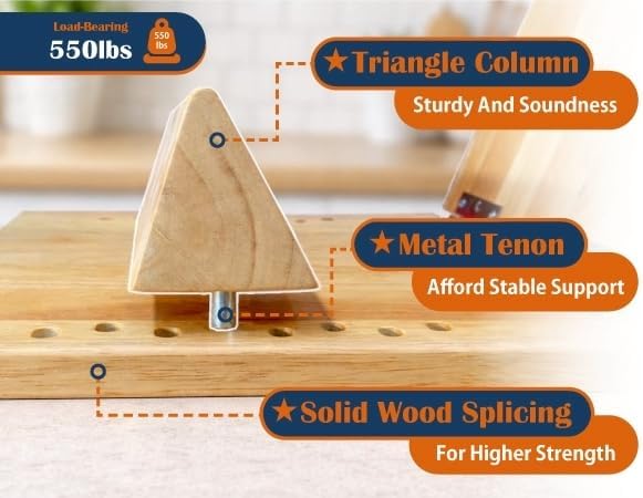 KIJO Studio Professional Wooden Calf Stretcher Slant Board 550 lbs Weight Capacity 16-Angle Adjustable Incline Calf Stretch Slant Board for Calf Stretching Exercise Squat & Physical Therapy