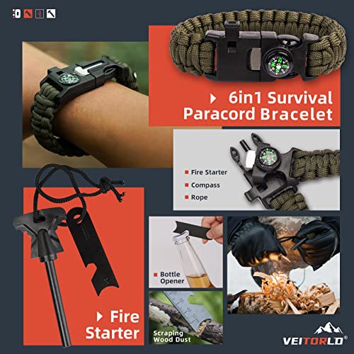 VEITORLD Gifts for Him Men Husband Dad Valentines Day - Survival Gear and Equipment 12 in 1, Survival Kits - Cool Fishing ...