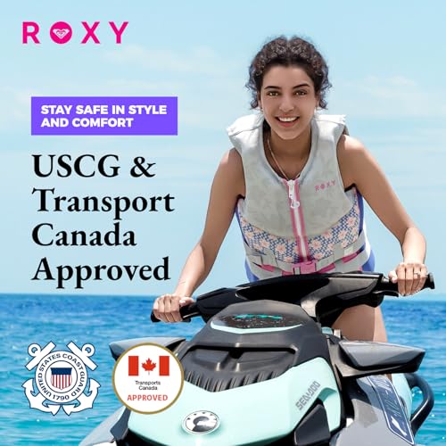 ROXY Women's Life Vest and Youth Life Vest, USCG and Transport Canada Approved PFD, Evoprene CGA Life Jacket for Jet Skiin...