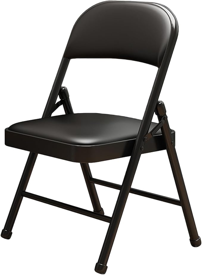 KAOCHA 1 Pack Bulk Folding Chairs with Padded Cushion, Single Black Steel Metal Frame Foldable Chair for Indoor and Outdoo...