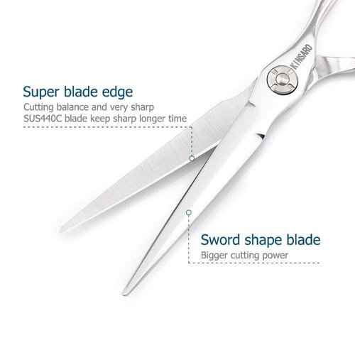 5.5 INCH Hair Scissors Hair Cutting Shears Barber Scissors and 5.5 INCH Hair Thinning Shears Barber Scissors Set 440C Kinsaro