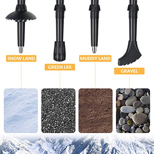 Covacure Trekking Poles Collapsible Hiking Poles - Aluminum Alloy 7075 Trekking Sticks with Quick Lock System, Telescopic,...