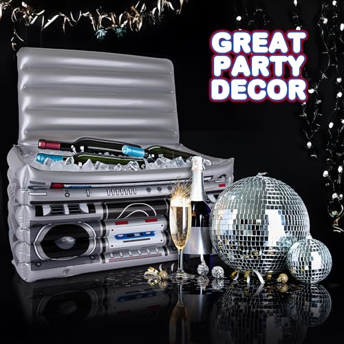 ArtCreativity 80's/90's Style Inflatable Boom Box Cooler Decoration - 24" Wide - Large Inflatable Drinker Cooler for Hip H...