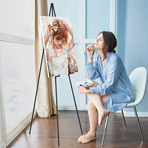 SunyesYoon Display Black Easel Stand for Wedding Sign, Artist Instant Tripod Collapsible Portable Floor Easel for Posters,...
