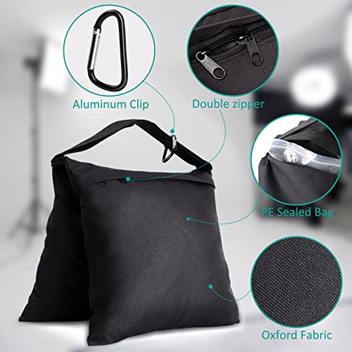 Aimosen 4 Packs Sandbags Weight Bags for Light Stand Photography Video Equipment, Heavy Duty Saddlebag for Backdrop Stand,...