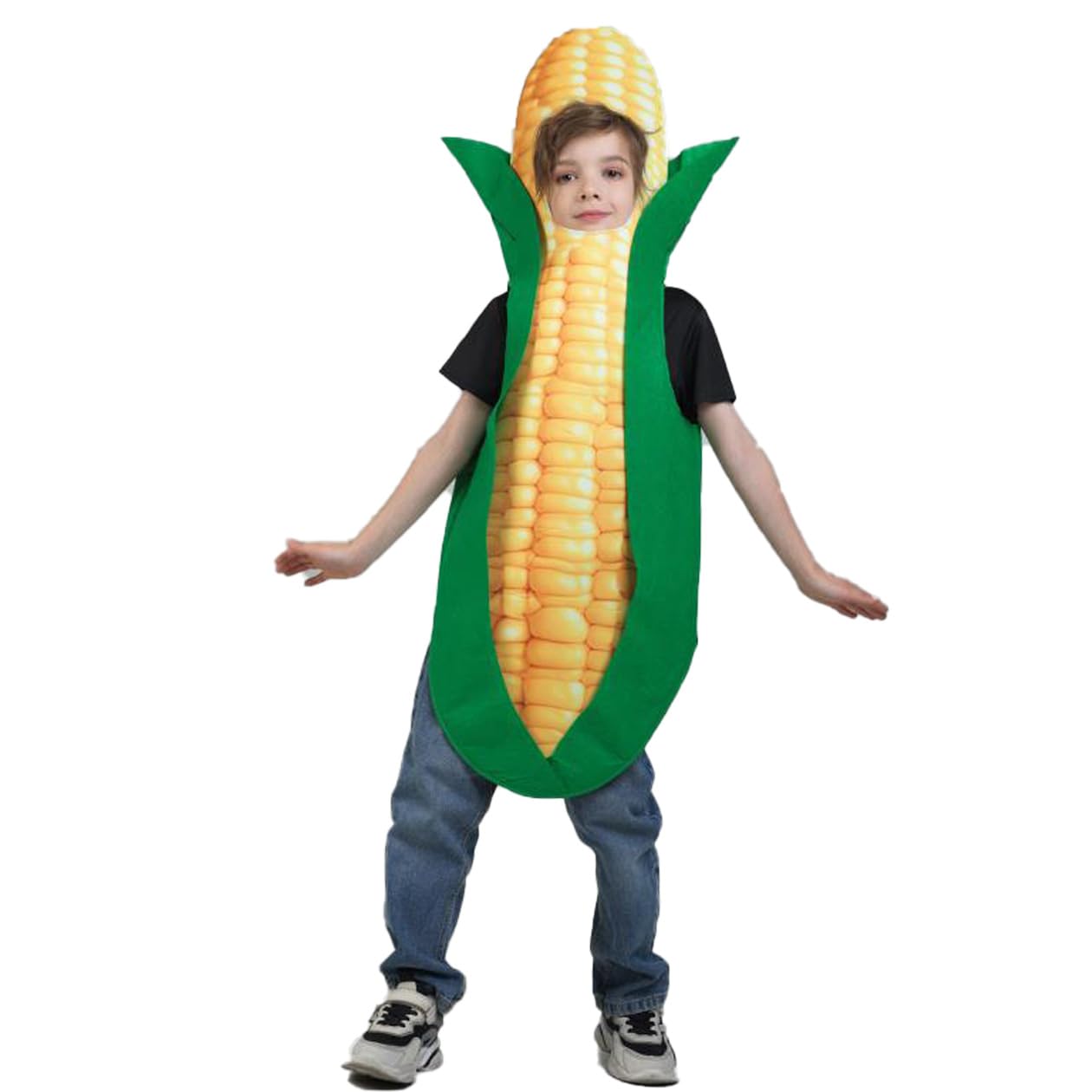 DSplay Unisex Kids Corn Costumes Funny Crops Corn Tunic for Girls Boys Halloween Costumes (4-6 years old)