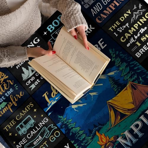 Camping Gifts for Women Men, Camping Blanket, Camper Decor, Camping Essentials Soft Throw Blanket for Couch Bed Sofa 60" X...