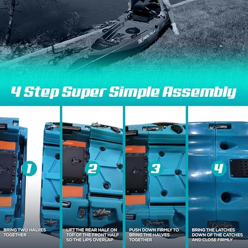 Reel Yaks Rapido Modular Fishing Kayak - 10.8ft Lightweight, Sit On Top Kayak for Adults & Youth - Stable & Portable, Idea...