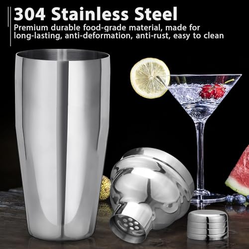 Cocktail Shaker Set Bartender Kit, Godmorn 15Pcs Bartender Shaker Set, 304 Stainless Steel Martini Shaker and Strainer, Ba...