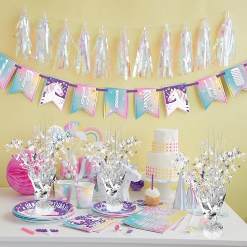 6 Pcs Metallic Foil Star Burst Table Centerpieces Patriotic Decoration for Wedding Birthday Graduation Veteran Day Memoria...