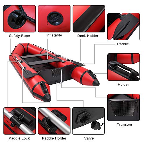 WINGOOD 10ft PVC Inflatable Boat Sport Tender Dinghy Boat Water Adult Assault Boat