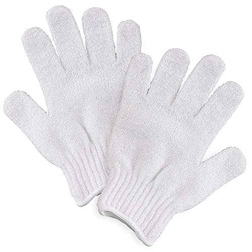 ForPro Professional Collection Premium Exfoliating Gloves for Cosmetic Application and Product Removal, One Size Fits Most, White, 6 Pairs