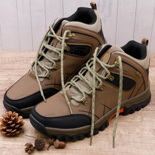 DELELE 2 Pair Round Wave Shape Non Slip Heavy Duty and Durable Outdoor Climbing Shoelaces Hiking Shoe Laces Shoestrings