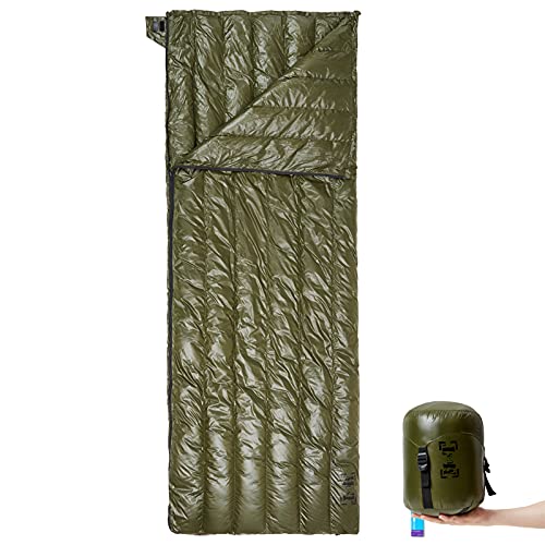 MT Ultralight Down Sleeping Bag 41-68 Degree F 400 Fill Power 3 Seasons - 1.5lbs Compact Portable Waterproof Camping Sleep...