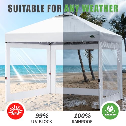 Clear Canopy Sidewalls for 12x12 Pop Up Tent,3 Pack Sunwalls Only,(White)