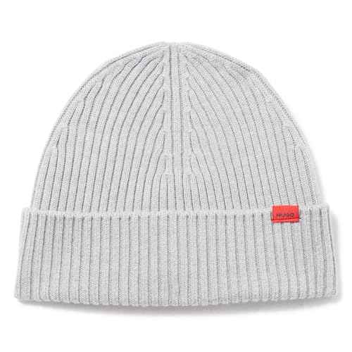HUGO Men's Small Logo Ribbed Beanie