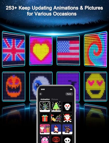 Weecrestar Smart Curtain Lights - 6.56 x 6.56ft American Flag Lights Outdoor App Controlled with Color Changing Optimum LE...