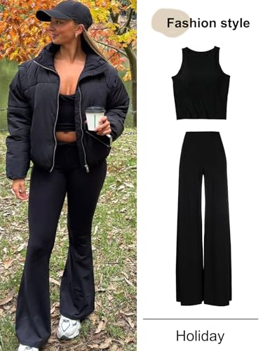 Gihuo Women’s Winter Cropped Puffer Jacket Coat Short Warm Quilted Jacket 2025